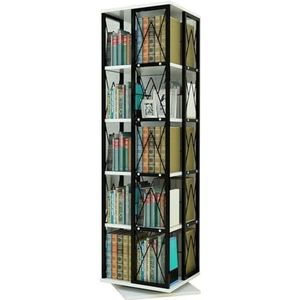 Draaibare Boekenplank 5-laags Kinderboekenkast CD-opbergrek, 360° Draaibaar Display-opbergrek Staande Boekenplank Slaapkamer Woonkamer Studeerkamer (Color : Color 1, Size : 41x41x165)