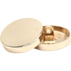 Ronde platte gouden metalen knopen voor kledingstuk jeans jas pak jas handgemaakte handwerk decoratieve doe-het-zelf ambachten, licht goud, 10 mm 10 stuks