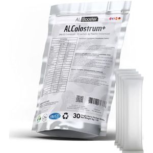 Alibooster ALColostrum+ - Premium colostrum poeder - 100% puur - rijk aan IgG (20%) - zakformaat - 30 zakjes van 4 g, 100% natuurlijk