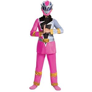 Pink Ranger Deluxe Costume for Kids, Power Rangers Dino Fury, Medium (7-8)