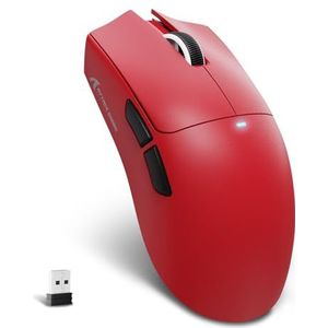 MAMBASNAKE X ATTACK SHARK X11SE Draadloze Gamingmuis-Tot 22000 DPI,PixArt PAW3311 sensor,BT/2.4G/Bedraad,59g lichtgewicht, 2000W klikken,40G acceleratie,lange batterijduur,driver support,Win/Mac-Rood