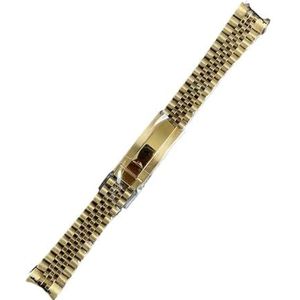 20mm Horlogeband Zilver Glide-Lock Gesp Roestvrij Stalen Armband Horloge Onderdelen fit for Seiko 40mm SUB horlogekast (Color : Gold, Size : 20mm)