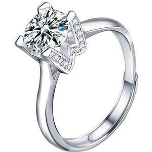 925 zilveren ring vrouwelijke niche ins Koreaanse versie van eenvoudige open vingerring letters moissan diamanten ringband