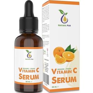 Vitamine C Serum 20% met Hyaluronzuur 50ml, vegan - Anti-aging gel met voedende druivenpitolie en aloë vera - Vitamin C Serum for face with hyaluronic acid