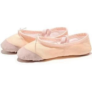 Balletschoenen, Platte canvas balletschoenen, Balletoefeningschoenen met zachte zool, Gymnastiekschoenen for dames, Balletoefening (Color : FuSe-P, Size : 35(21cm))