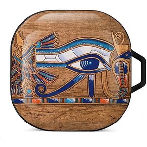 Egyptische papyrus toont het oog van Horus oordopjes hoesje compatibel met Samsung Hard Shell beschermhoes zwart stijl