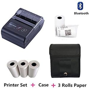 Draagbare Printer, Draadloze Draagbare Bluetooth-ontvangstprinter 58mm 2 ""Bluetooth Thermal Printers Label Maker for winkels Mini Bill Printer Supplies(Add Case and Paper 3)