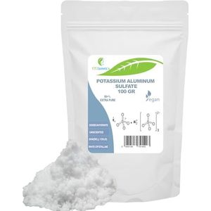 Kaliumaluminiumsulfaat - 99%+ Extra Zuivere Kristallen - 100 gr - Gebruik in Cosmetica en Waterzuivering