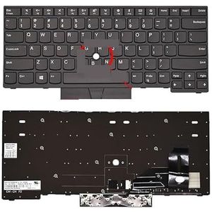 Laptoptoetsenbord voor ThinkPad E480 E485 E490 E495 L380 R480 T480S L490 T495 01YP400 01YP280 met achtergrondverlichting(US Black Hole)