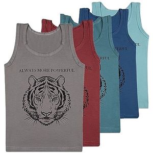 SGS Set van 5 katoenen onderhemden voor jongens, hoogwaardig ondergoed voor jongens, ademend onderhemd voor kinderen, zachte en comfortabele basic shirts voor dagelijks gebruik en sport, maat 98-164