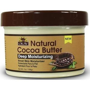 Okay Okay Natuurlijke cacaoboter, voor huid en haar, hydrateert en huid, verzachtt, voorwaarden en verzorgt haar, 100% natuurlijk, 170 ml