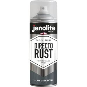 JENOLITE Directorust Satijnverf | LEIGRIJS | Multi-oppervlak | Hout, metaal, kunststof, keramiek en verroeste oppervlakken | 400 ml | RAL 7031