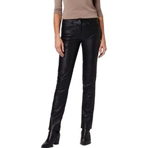 RICANO Dorin - Leren broek voor dames, 5-pocket-stijl (slim fit/low waist), echt (premium) lamsleer, zwart, L