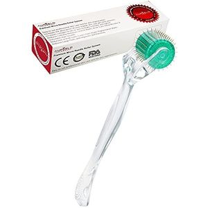 Aufgeld AG192 titanium dermarolling-kit met diamantvormige naaldjes, 0,25 mm lengte, huidverzorging voor het gezicht, tegen rimpels in het gezicht, bij haaruitval, striae, voor haargroei