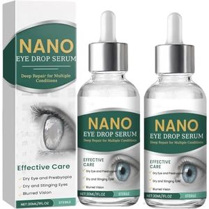2 stuks Nano Oogdruppels Serum, Natuurlijke Smerende Oogdruppels voor Droge Ogen en Presbyopie