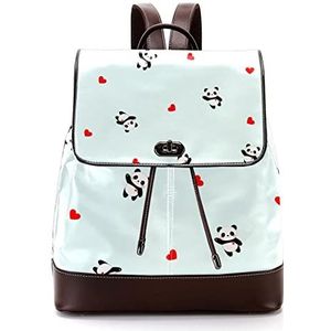 Gepersonaliseerde Casual Dagrugzak Tas voor Teen Travel Business College Panda schattige print blauw, Meerkleurig, 27x12.3x32cm, Rugzak Rugzakken