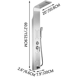 5 in 1 douchekraan badkamer regenval doucheset waterval regen SPA Massage Jet Bad Douchekolom Mixer Tap Douchepaneel,Efficiënte Apparatuur(White)