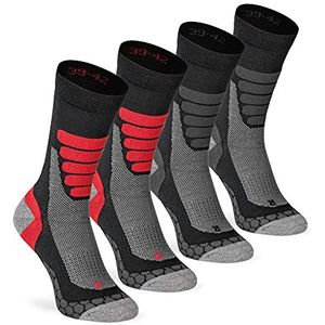 XTREME SOCKSWEAR Wandelsokken voor heren en dames (2-6 paar), geschikt voor outdoor en trekking, met Coolmax®, 4 paar (multi-zwart), 39-42 EU