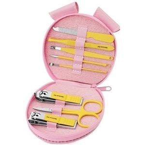 8-delige manicureset nagelknipperset manicureset professionele roestvrijstalen nagelverzorgingsset pedicure verzorgingsset met schattige dieren PU-hoes Manicure Pedicure Sets (Color : Pig)