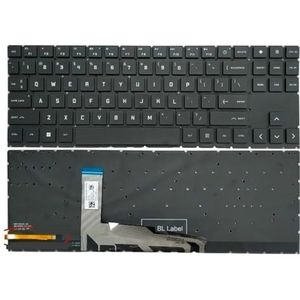 US Engels verlicht toetsenbord voor HP voor OMEN 15EK 15-EN 15-EK Ek0013nl TPN-Q238 TPN-Q236 Toetsenborden met achtergrondverlichting V193446bs1(US White Light)