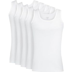 Wallenberg Herenonderhemd met fijne rib, verpakking van 5 stuks, wit, L