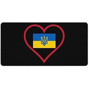 I Love Oekraïense Rode Hart Bureaumat Grote Gaming Muismat Antislip Rubber Base Waterdichte Desktop Schrijven Pad Protector
