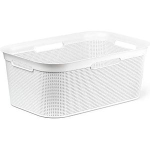 Rotho Brisen Wasmand 40l met 4 handgrepen, Kunststof (PP) BPA-vrij, wit, 40l (59.6 x 39.6 x 23.2 cm)