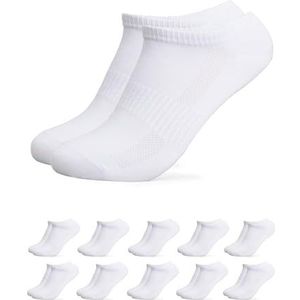 Occulto dames & heren bamboe sneaker sokken pak van 10 (model: Sunny) Wit 35-38