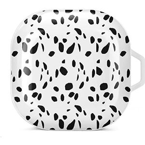 Dalmatische print oordopjes hoesje compatibel met Samsung hard shell beschermhoes wit stijl