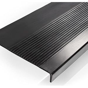 Yuragim Traprandprofiel, zelfklevend, 2 m randbescherming, traprandprofiel, zwart, rubber, antislip, antislip, voor buiten en binnen