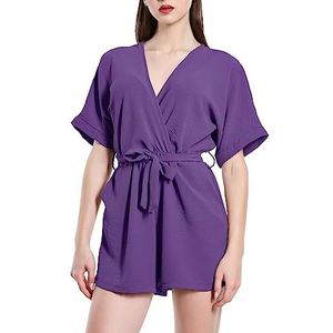 JOPHY & CO. Jumpsuit voor dames met V-hals (artikelnummer 6797), kort paars, 3XL