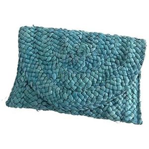 Dames Cornhusker strozak, strandvakantie clutch, vakantie geweven tas, damestas, handgemaakte producten(Color:Blue)