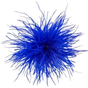 Kwaliteit Struisvogelveren Broche Kleurrijke Veren Reversspeldjes voor Kerst Broche Mode Vintage Feest Banket Jurk Corsage Pin-Koningsblauw