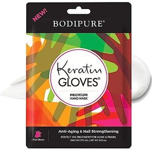 BODIPURE Premium keratine-handschoenen, hydraterend en huidvriendelijk, anti-aging hydraterende handmaskers voor droge, gebarsten handen, natuurlijke ingrediënten, paar in een verpakking, 1 stuks
