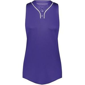 Augusta Sportswear Dames cutter + mouwloos tricot, Violet wit., Small