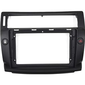 Autoradiopaneel Voor Citroen C4 Voor Quatre 2DIN Autoradio Stereo Audio Plaat Fascia Frame 9 Inch Groot Scherm Auto Android Speler Paneel Dashboard Montage Kit Autoradioframe(Black)