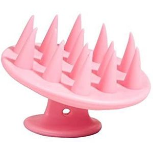 Haarshampoo borstel hoofdhuid massageborstel douche hoofdhuid verzorgingsborstel haar scrubber gereedschap, siliconen exfoliator borstel voor roos, hoofd scrubber voor dik krullend haar (roze-1st)