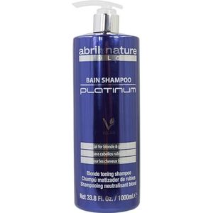abril et nature Platinum Professionele haarshampoo - voor blond, ontkleurd, met highlights of met grijs haar - Paarse Toning - Vaarwel Gele Tint - Platinum Uiterlijk - 1000 ml