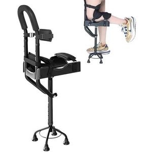 Handsfree Kniekruk, Pijnvrije Aluminium Kniekruk For Volwassenen, Lopen Met Verstelbare Beenondersteuning, Universeel For Beide Benen