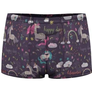 Regenboog met Eenhoorn Heren Boxer Slips Sexy Shorts Mesh Boxers Ondergoed Ademend Onderbroek Thong