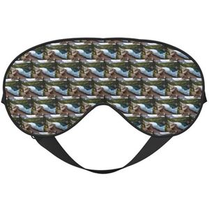 Glacier National Park Printing Veelzijdige Sleep Eye Cover Zacht Oogmasker Omkeerbaar voor Meditatie & Reizen Oogmasker Unisex