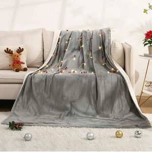 Elektrische deken, verwarmde deken, elektrische deken met automatische uitschakeling, 4 verwarmingsstanden, 10 uur, timer voor automatische uitschakeling, 180 x 130 cm, machinewasbaar (Zilver grijs)