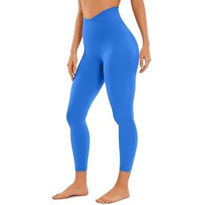 CRZ YOGA Womens Butterluxe Cross Waist Workout Leggings 25"" V Crossover High Waisted Gym Yoga Leggings Fonkelend blauw L