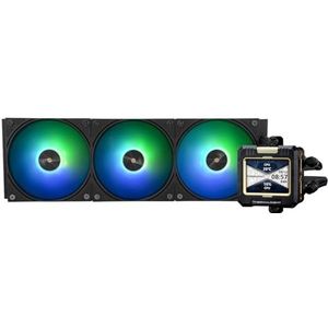 Thermalright Frozen Warframe 360 Black ARGB CPU-waterkoeling, 360 AIO-koeling, IPS 320 x 240 resolutie LCD-scherm, vloeibare CPU-koeler voor AMD/Intel vloeibare CPU-koeler: LGA1700/AM4/AM5