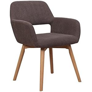 GEIRONV 1 Stuk Moderne Eetkamerstoel,Massief Houten Stoel 59×57×76cm voor Woonkamer Slaapkamer Studie Receptie Stoel Eetstoelen (Color : Brown, Size : 59x57x76cm)