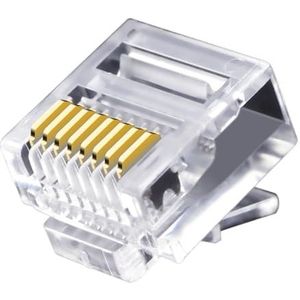 Lnternet patchkabel kristalkop Platte netwerkkabel Netwerkconnector 8P8C-connector RJ-45 Korte kristallen kop 50 stuks