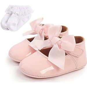 Baby meisjes prinses schoenen Baby eerste wandelschoenen Toddler Mary Jane schoenen Infant PU leer Prewalkers met sok voor 0-6 maanden