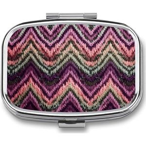 Zigzag patroon print pillendoos medicijnpillenorganizer kleine pillendoos reizen pillencontainer draagbare pillendoos voor zak 2 compartimenten pillenhouder pillendozen voor reizen