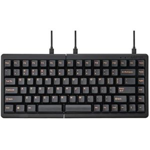 BAROCCOMiSTEL MD770 Classic Zwart/van, TKL Ergonomisch mechanisch toetsenbord, Cherry MX, gesplitste lay-out, PBT DoubleShot toetskap, compatibel met Mac/Windows OS (doorzichtig)