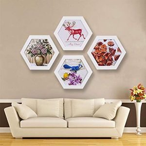Justdolife Collage frame mode hexagon houten fotolijst hangende fotolijst voor thuis